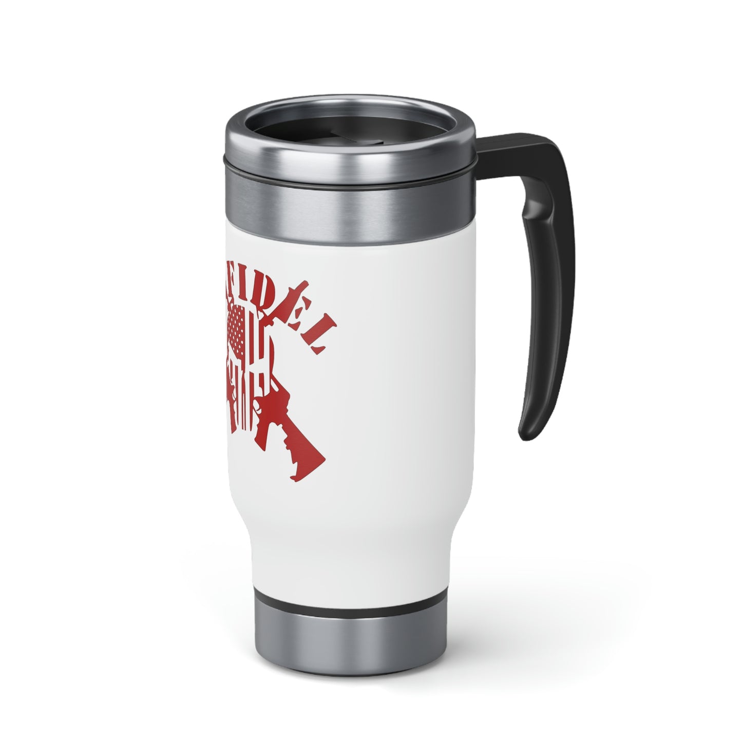 Punisher Skull and Cross Rifles Stainless Steel Travel Mug with Handle, 14oz