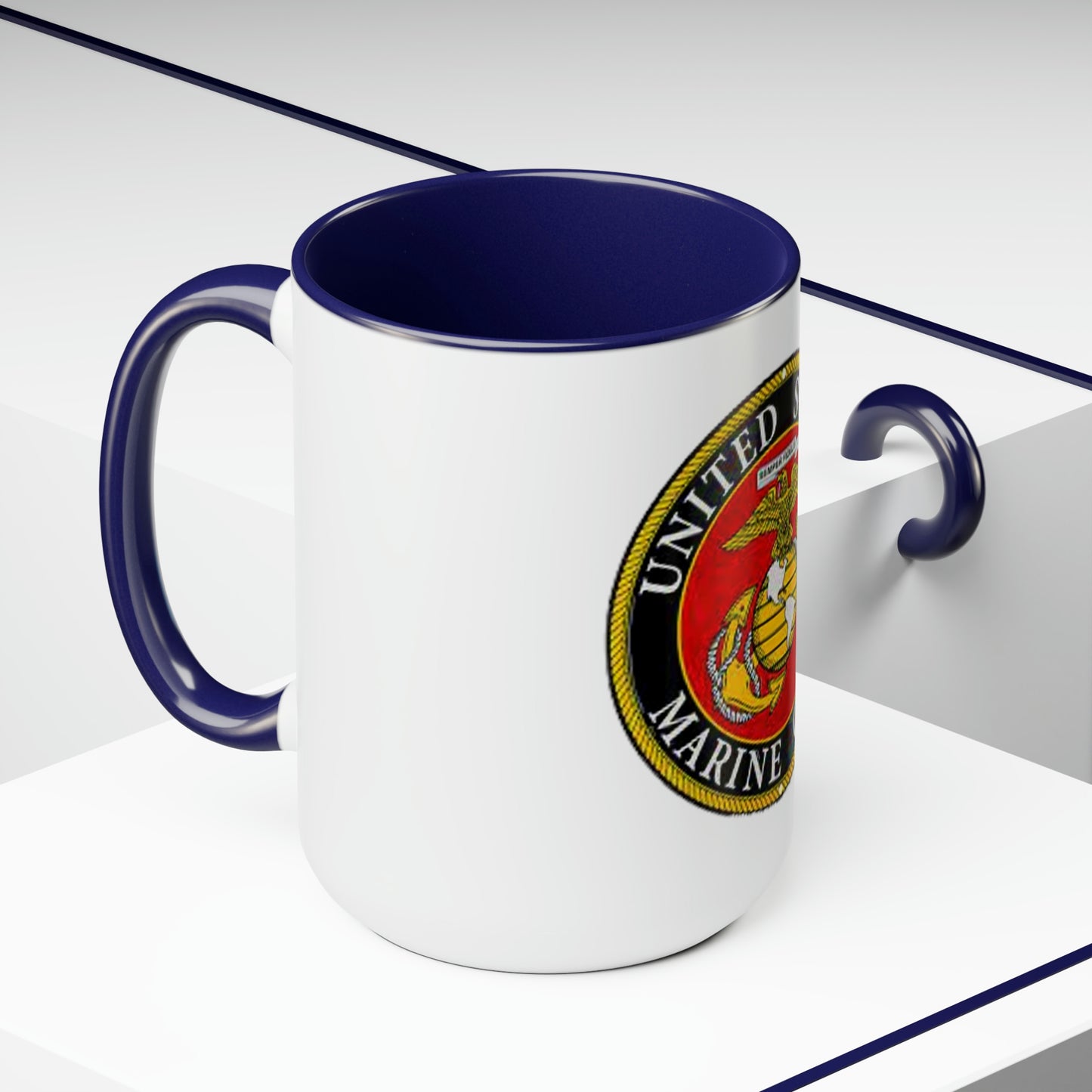 U.S. Marine Corp (Seal) Two-Tone Coffee Mugs, 15oz