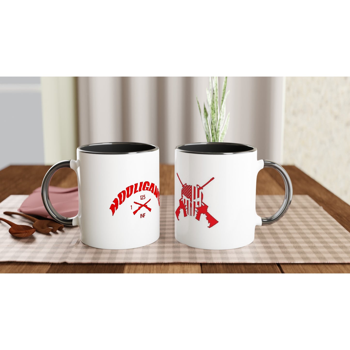 Hooligan/Punisher White 11oz Ceramic Mug with Black Inside