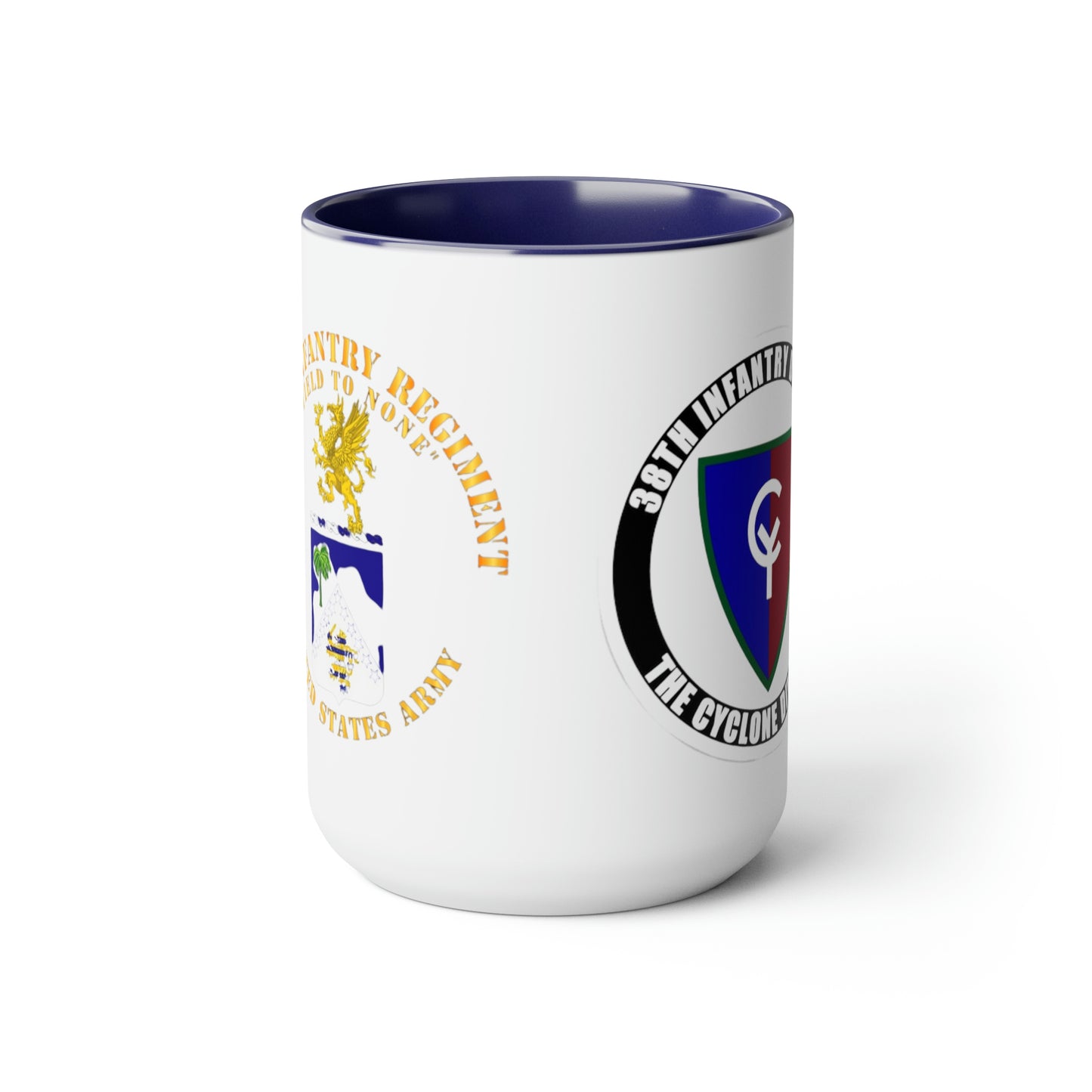 38th ID Cyclone Division Two-Tone Coffee Mugs, 15oz