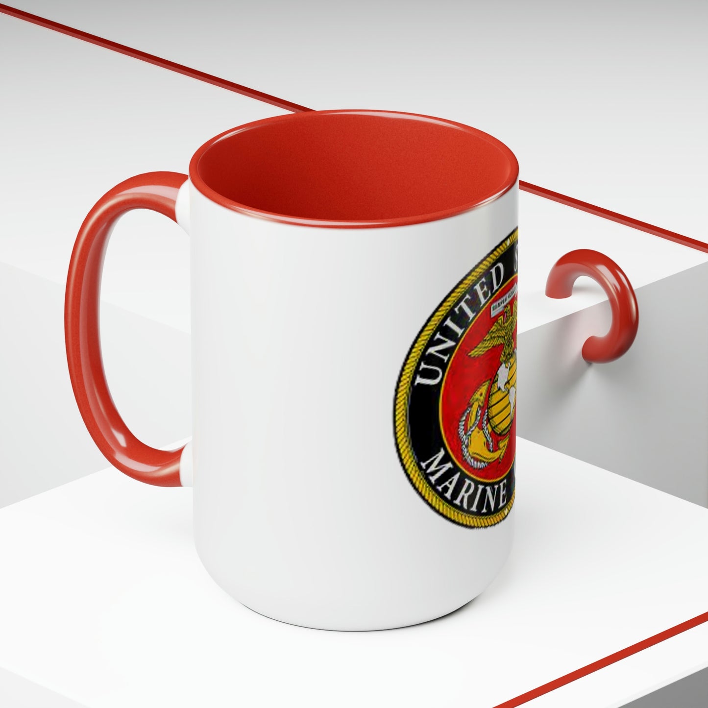 U.S. Marine Corp (Seal) Two-Tone Coffee Mugs, 15oz