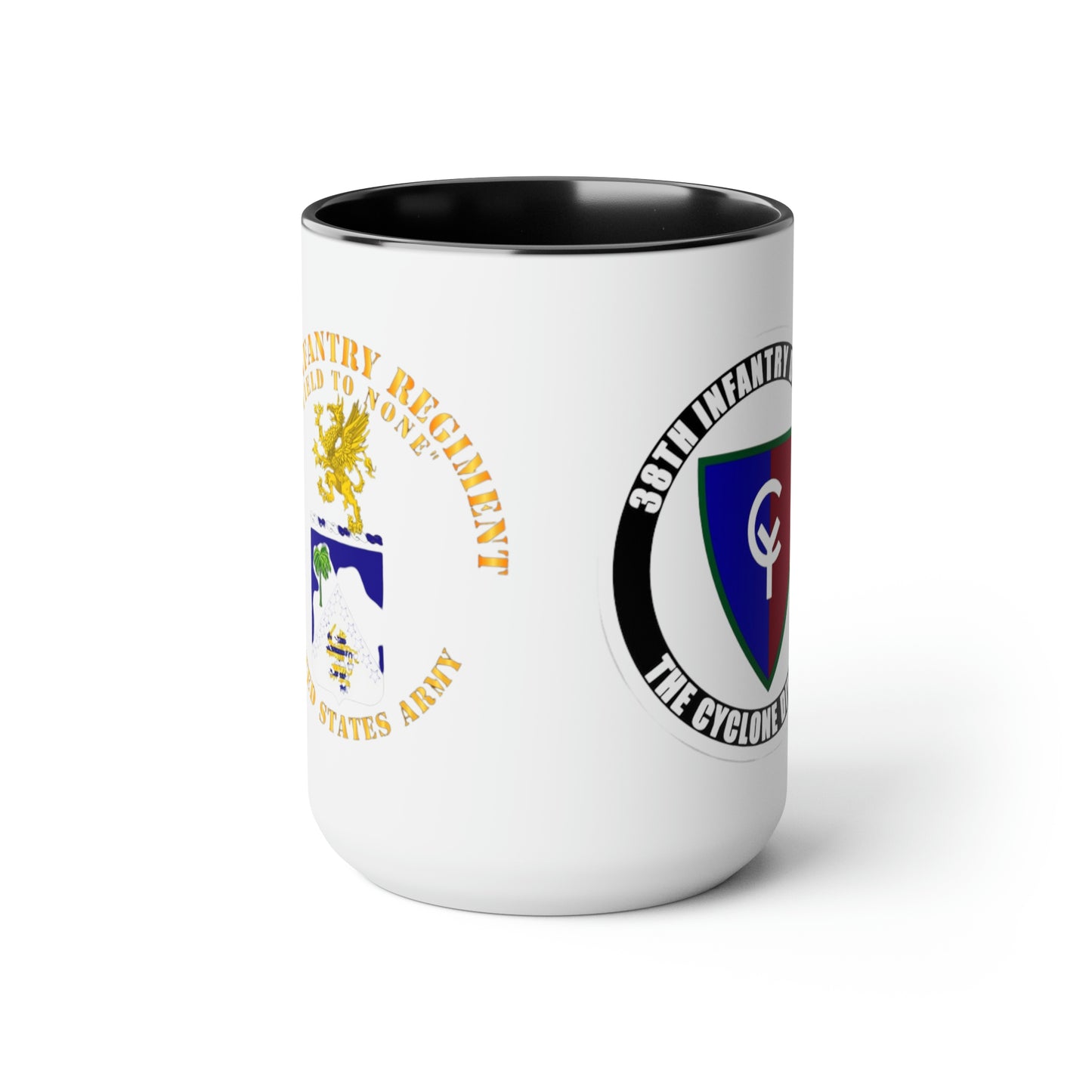 38th ID Cyclone Division Two-Tone Coffee Mugs, 15oz