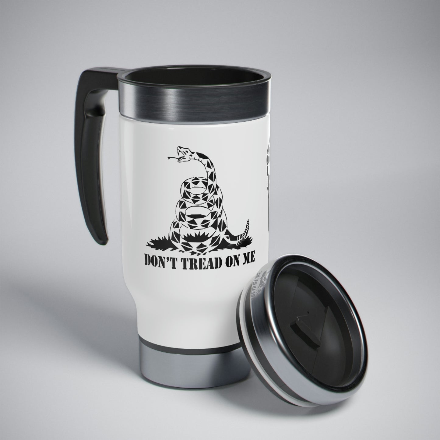 Don't Tread On Me / Punisher Stainless Steel Travel Mug with Handle, 14oz