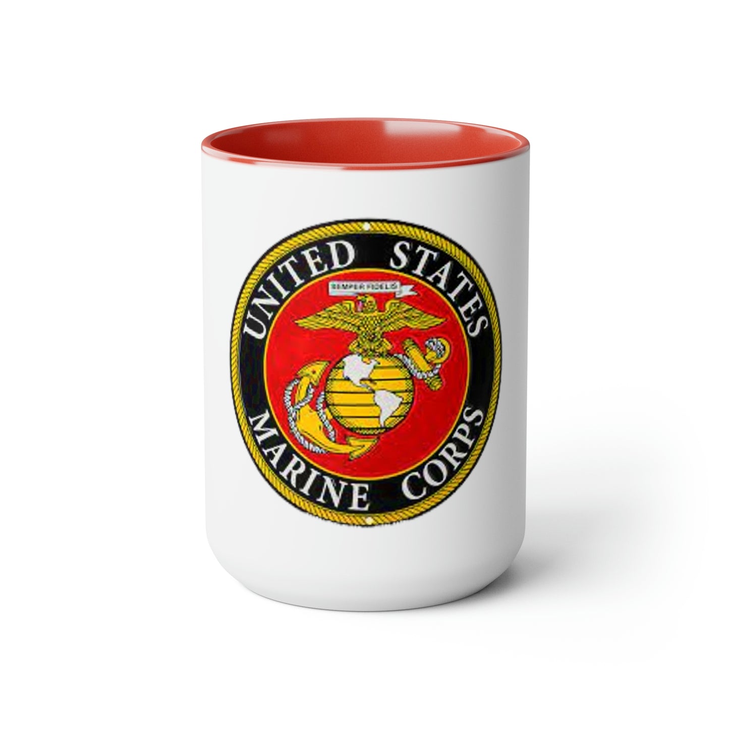 U.S. Marine Corp (Seal) Two-Tone Coffee Mugs, 15oz