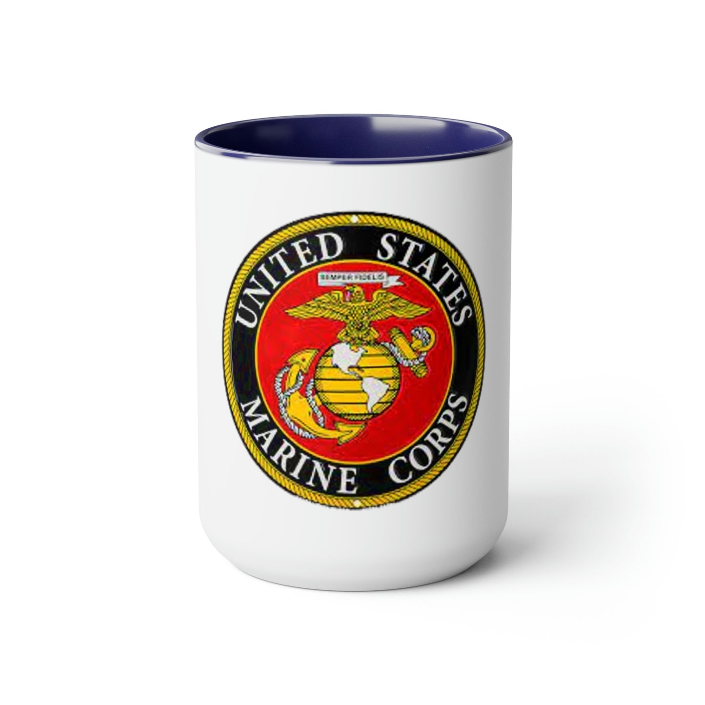 U.S. Marine Corp (Seal) Two-Tone Coffee Mugs, 15oz