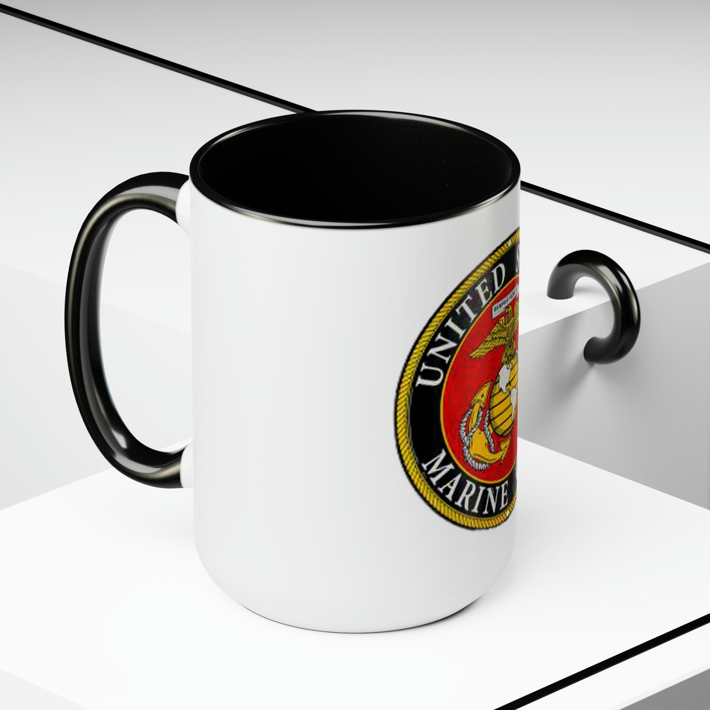 U.S. Marine Corp (Seal) Two-Tone Coffee Mugs, 15oz