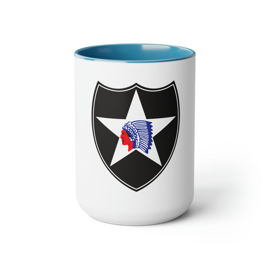 2nd Infantry Division Two-Tone Coffee Mugs, 15oz