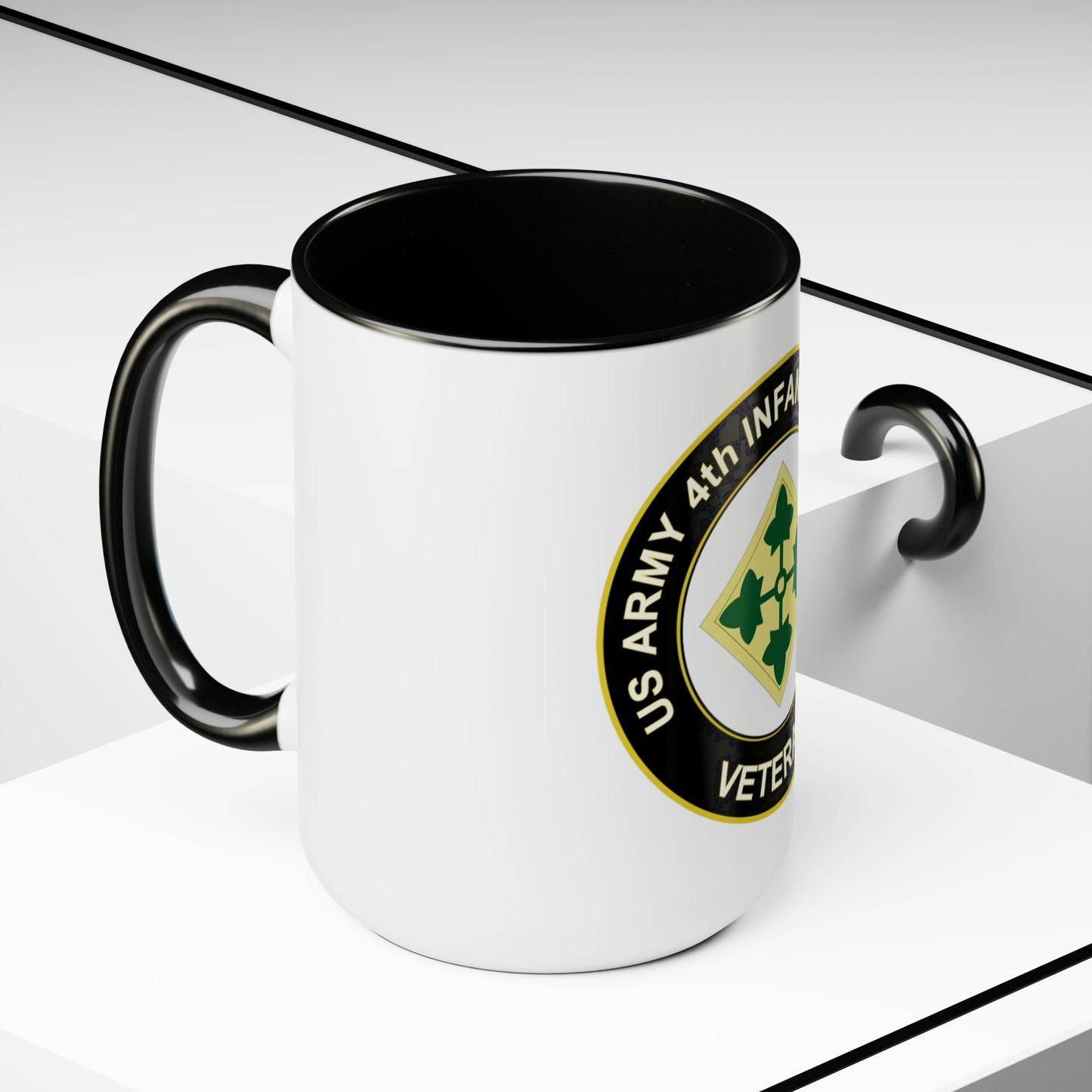 4th Infantry Division Two-Tone Coffee Mugs, 15oz