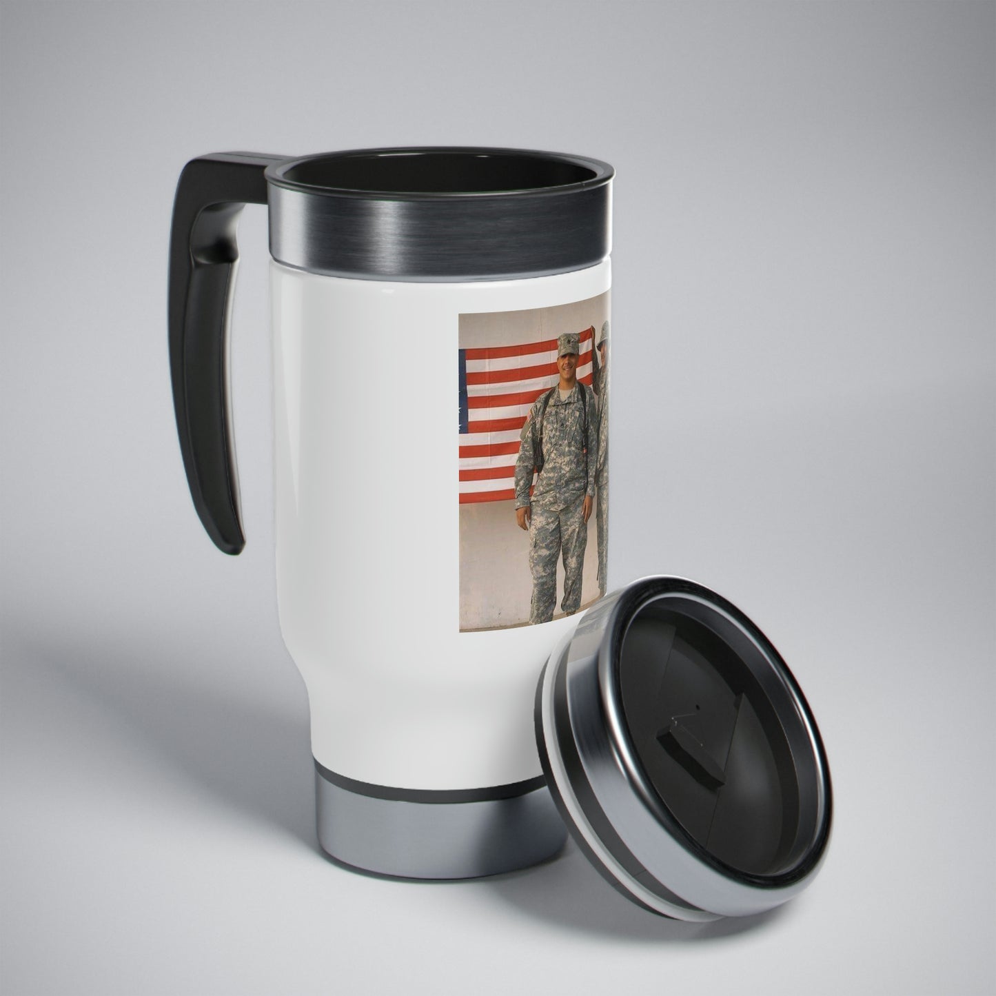 Stainless Steel Travel Mug with Handle, 14oz