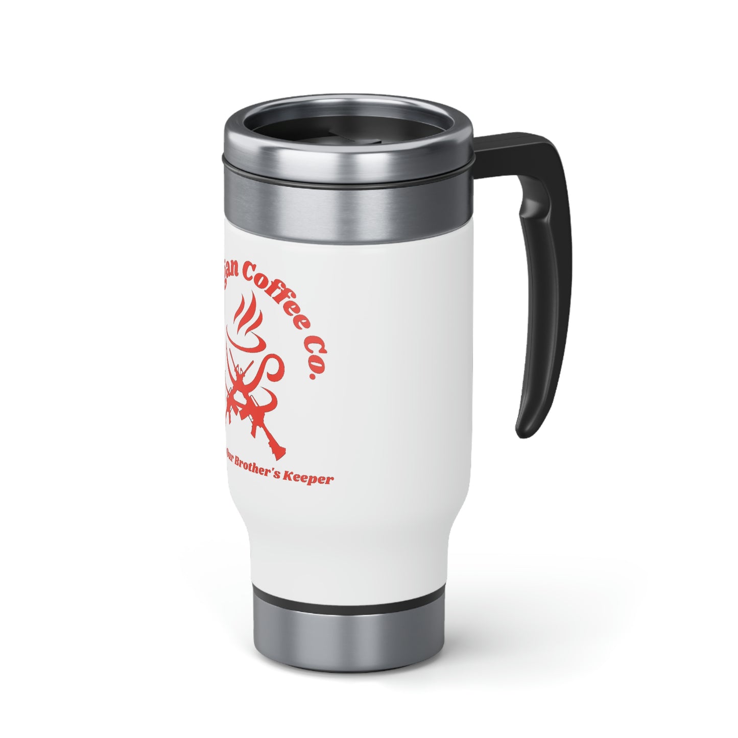 Hooligan Coffee Company Stainless Steel Travel Mug with Handle, 14oz