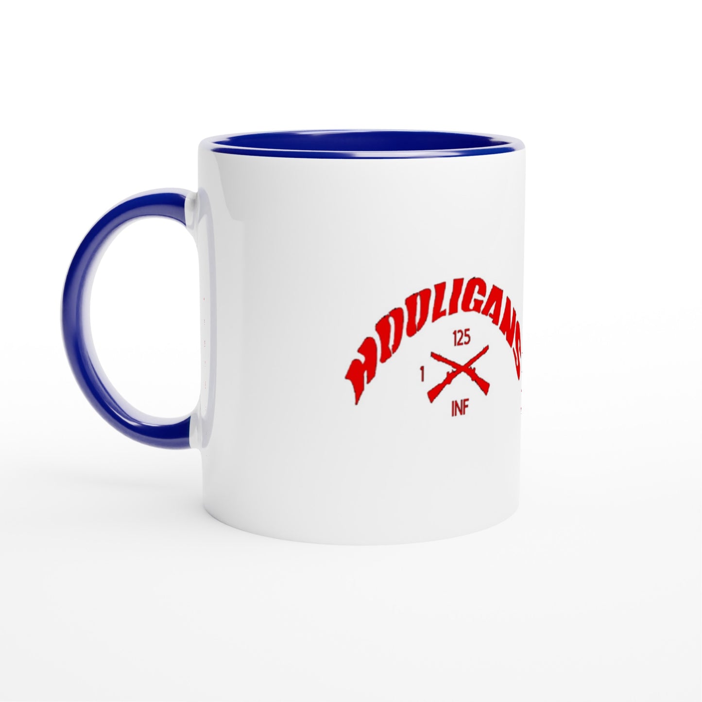 Hooligan/Punisher White 11oz Ceramic Mug with Blue Inside