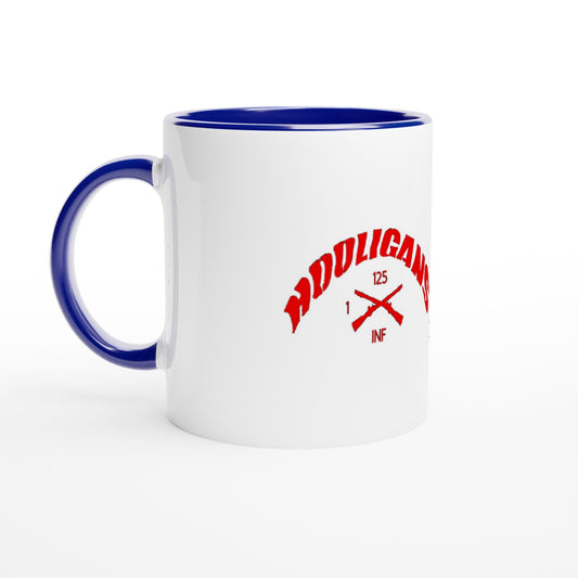 Hooligan/Punisher White 11oz Ceramic Mug with Blue Inside