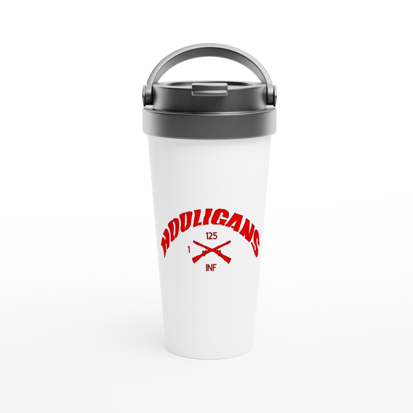 Hooligan White 15oz Stainless Steel Travel Mug