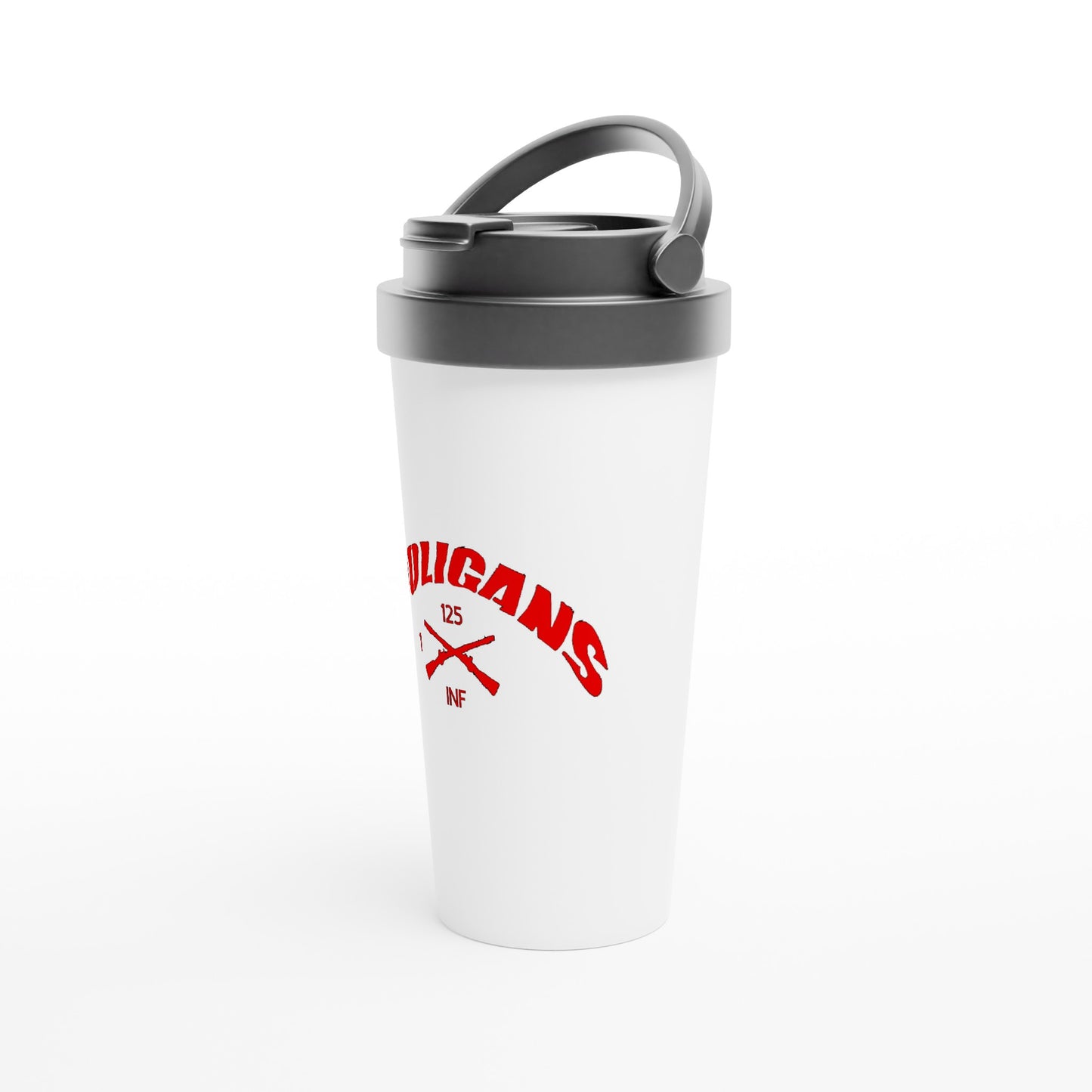 Hooligan White 15oz Stainless Steel Travel Mug