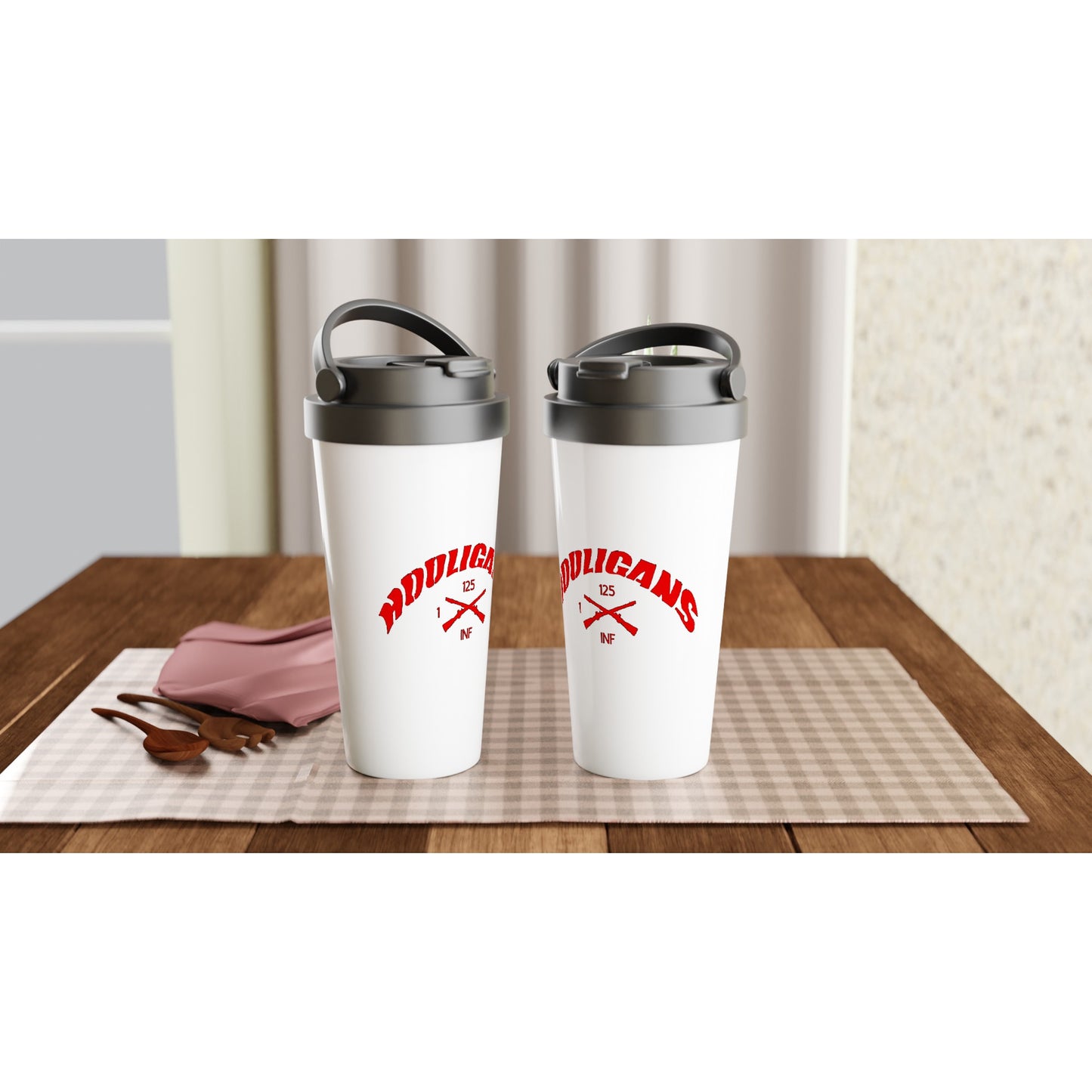 Hooligan White 15oz Stainless Steel Travel Mug